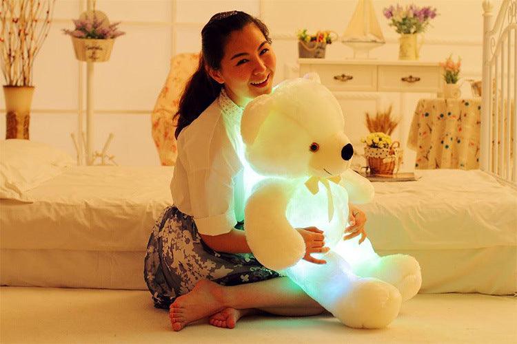Creative Light Up LED Teddy Bear Stuffed Animals Plush Toy Colorful Glowing Christmas Gift For Kids Pillow - Nioor