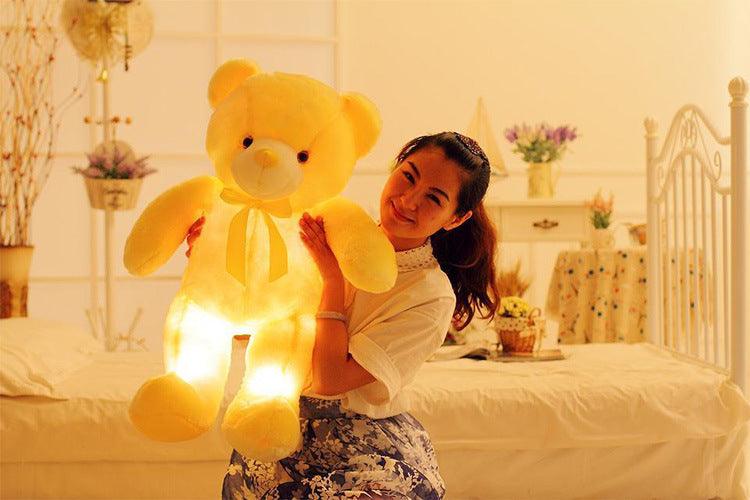 Creative Light Up LED Teddy Bear Stuffed Animals Plush Toy Colorful Glowing Christmas Gift For Kids Pillow - Nioor