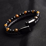 Men's Alloy Leather Rope Natural Stone Bracelet