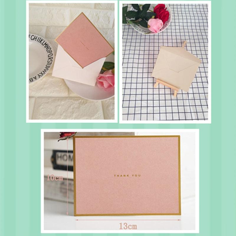 Quartet Bronzing Border Business Blessing Small Card Korea Creative Mini Tanabata Valentine's Day Message Thank You Card - Nioor