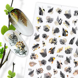 Summer Fruit Black and White Hot Gold and Silver Nail Stickers Nail Decals - Nioor