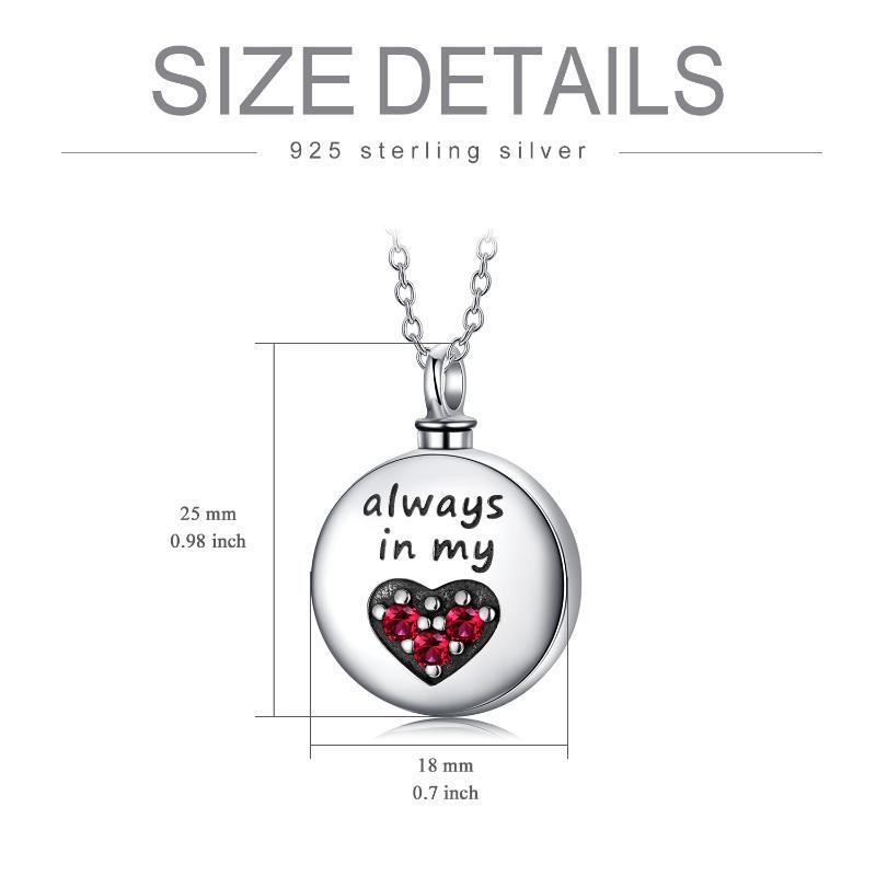 Heart Urn Engraved Cremation Necklace for Ashes in Sterling Silver - Nioor