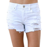 Women's High Waist Fringe Wide-leg Denim Shorts - Nioor