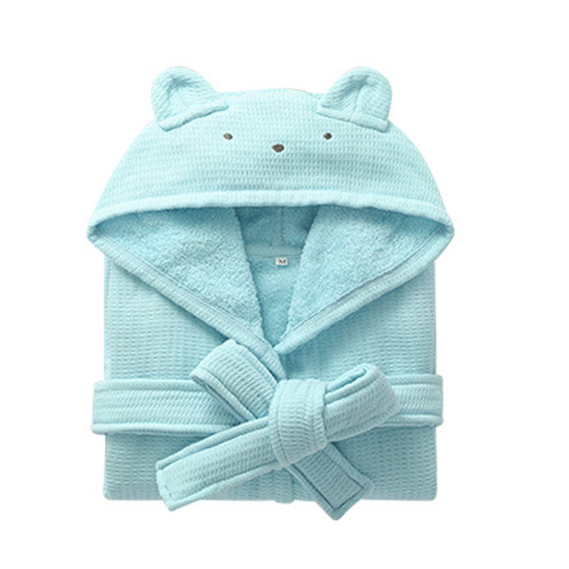 Children's Bathrobes Cotton Towel Material Nightgown Long Sleeve