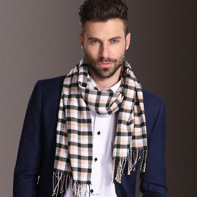 New Europe Fashion Shawl Scarves Men Winter Warm Tartan - Nioor