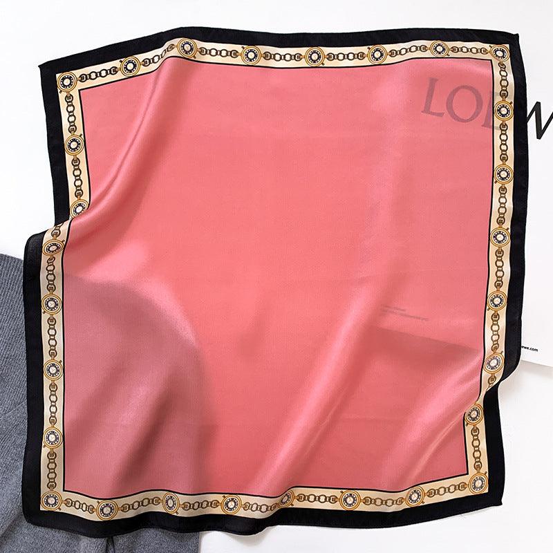 Solid Color Silk Kerchief Women - Nioor