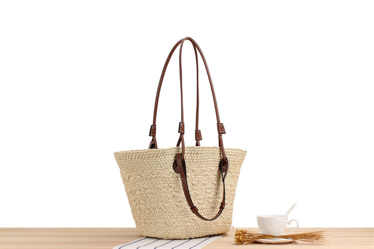 New Large Capacity Shoulder Hand-carrying Dual-use Woven Bag