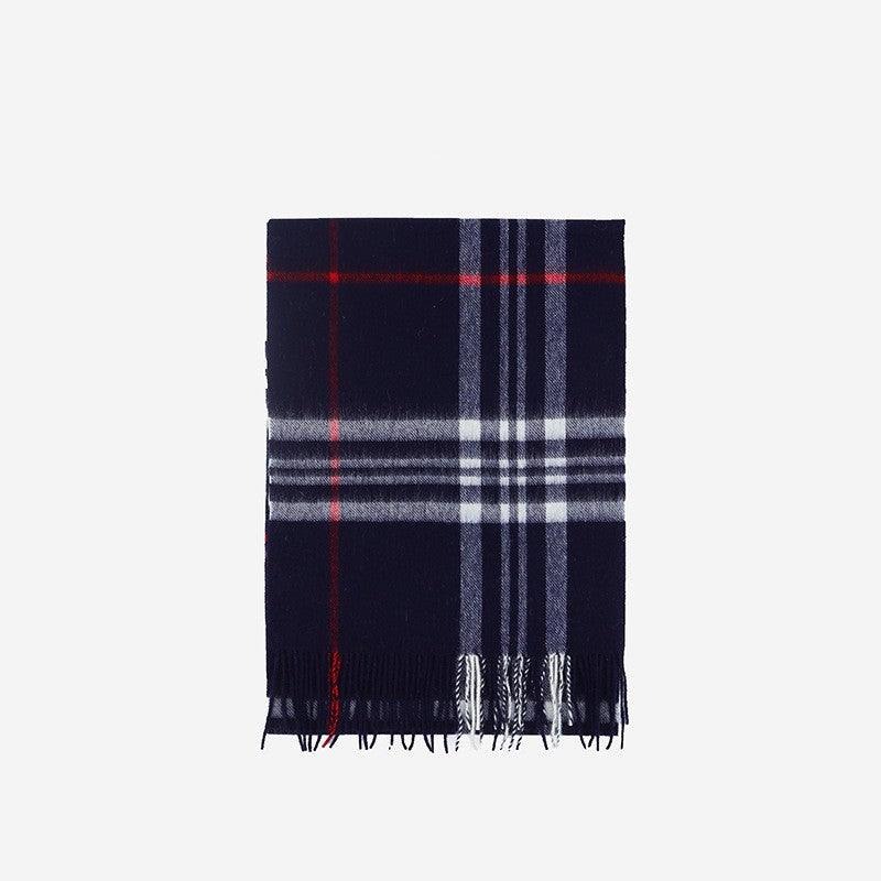 Wool Scarf Winter Popular Women's Men's Thickening Minimalist Plaid - Nioor