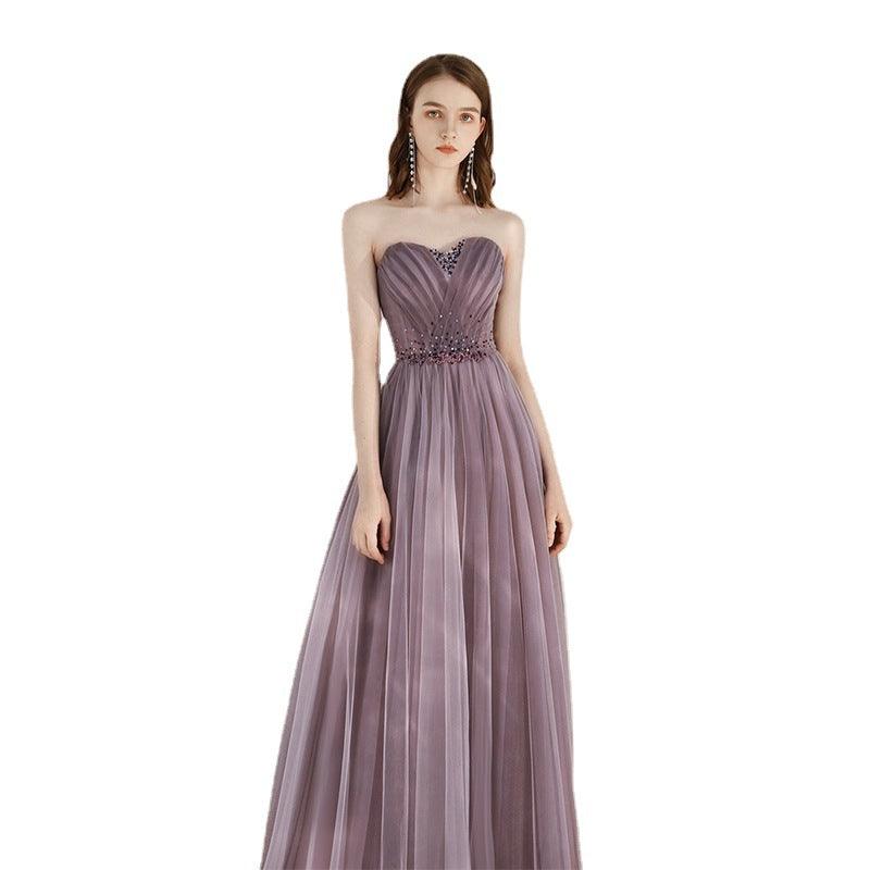 Purple Host Star Sky Toast Dress Shoulder To Shoulder - Nioor