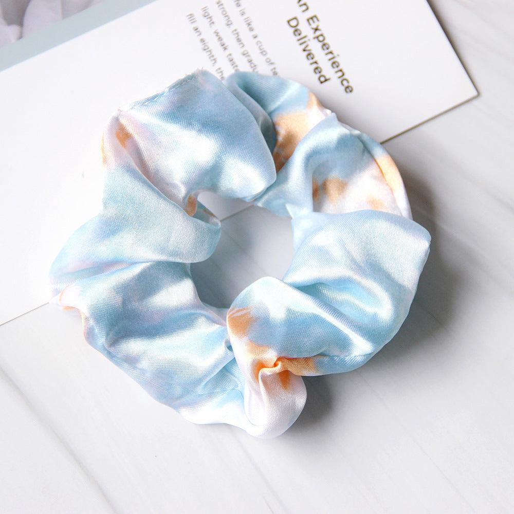 Simple Cloth Satin Tie-dye Children Large Intestine Ring Hair Accessories Headdress - Nioor