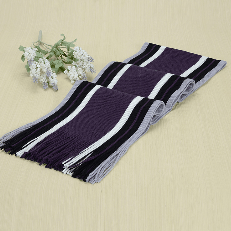 Knitted Warmth And Color Matching Striped Men's Scarf - Nioor