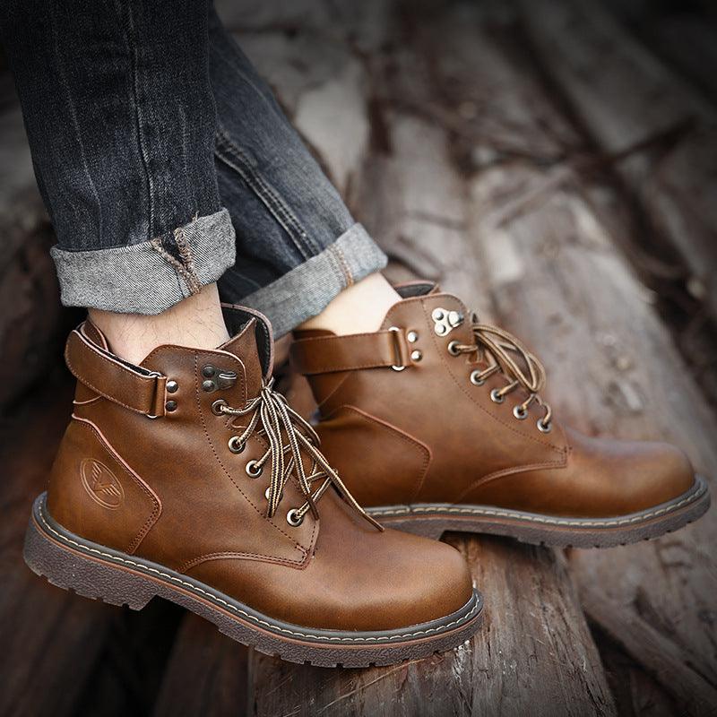 Fashion Men's Casual Mid-cut Leather Boots - Nioor