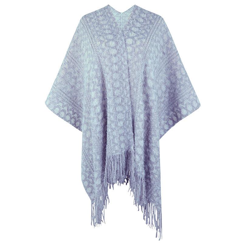 Polyester Yarn Crocheted Hollow Knitted Tassel Cape And Shawl Sweater Women's Cardigan - Nioor