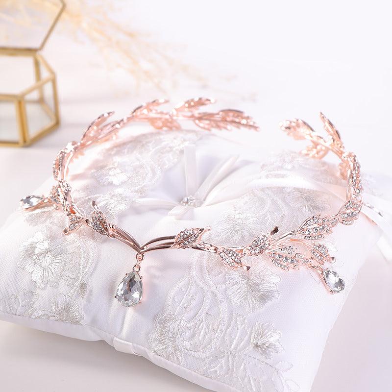 New Golden Crown Headband Wedding Headdress - Nioor