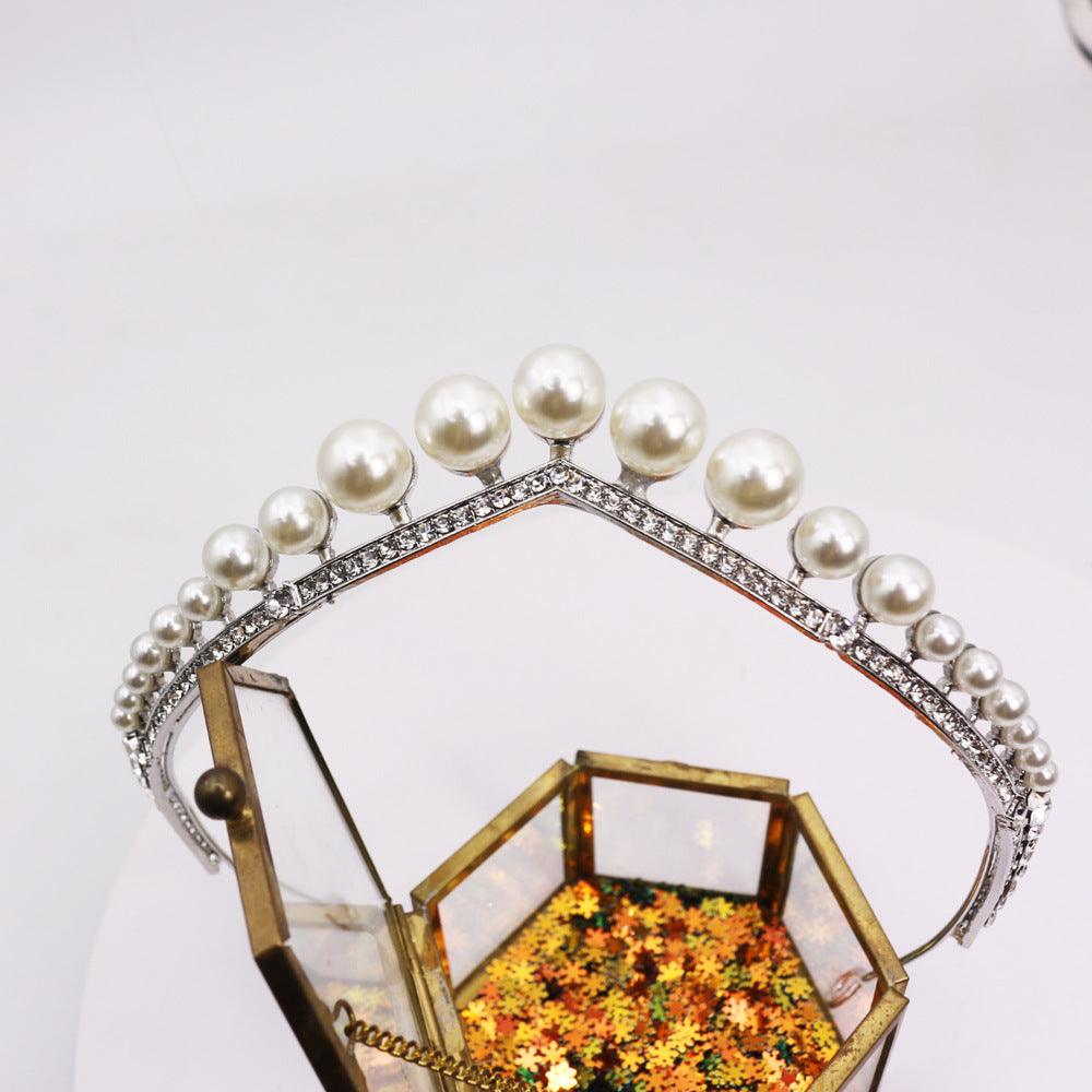 Bride's Wedding Crown Alloy Pearl - Nioor