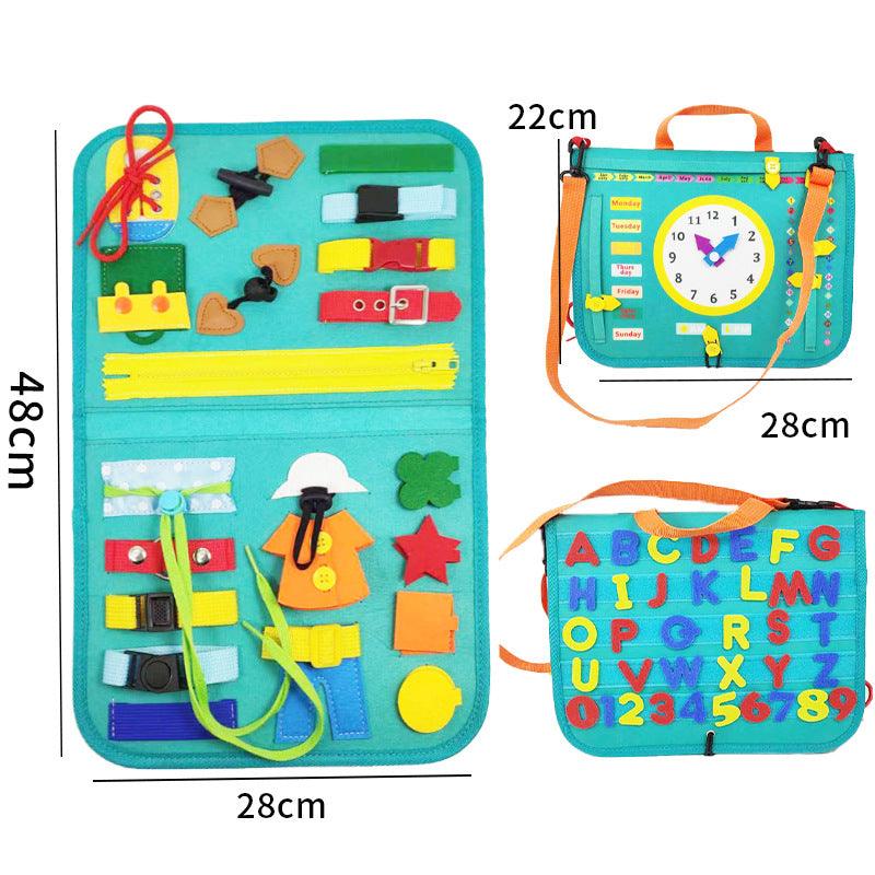 New Busy Book Children's Busy Board Dressing And Buttoning Learning Baby Early Education Preschool Sensory Learning Toy - Nioor