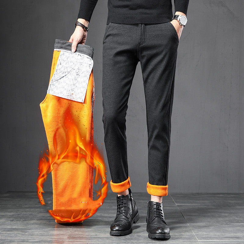 Men's Business Pants Are Thickened And Velvet Anti-wrinkle.