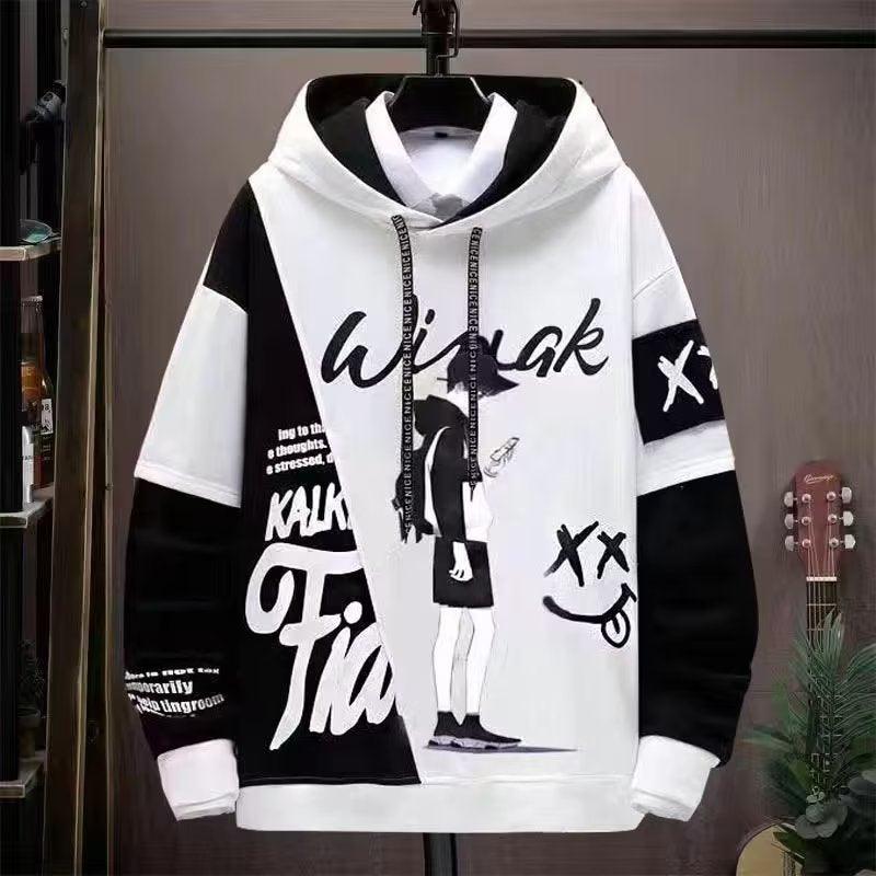 Men's Fashion Casual Printing Hooded Sweater - Nioor