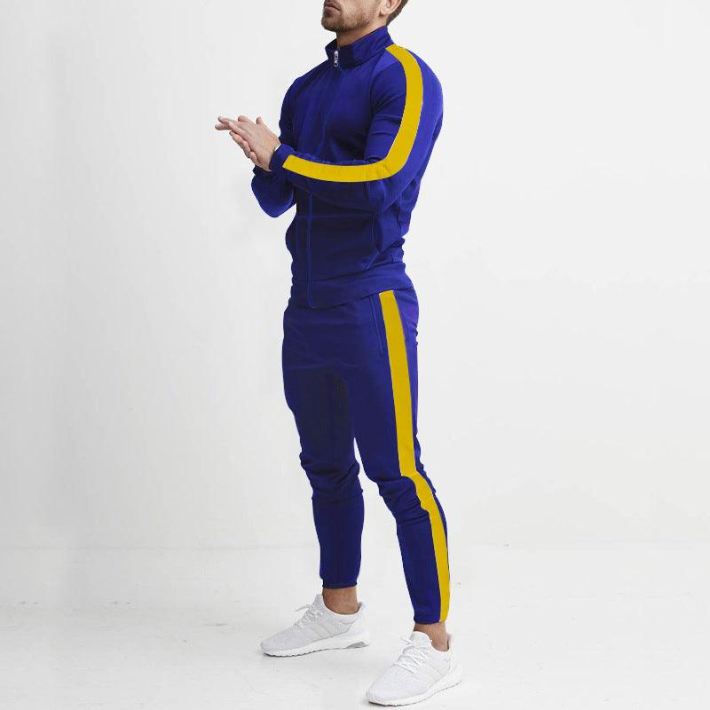 Men's Fashion Personalized Color Matching Hooded Sports Suit - Nioor