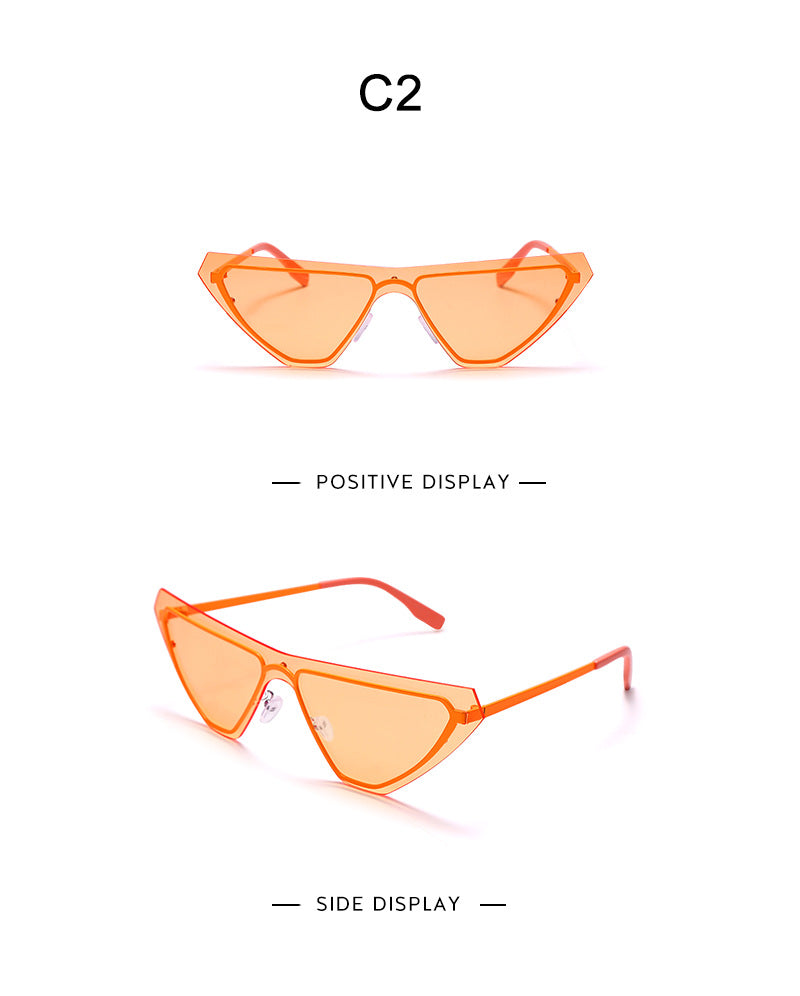 Fashion Rimless One-piece Sunglasses Women