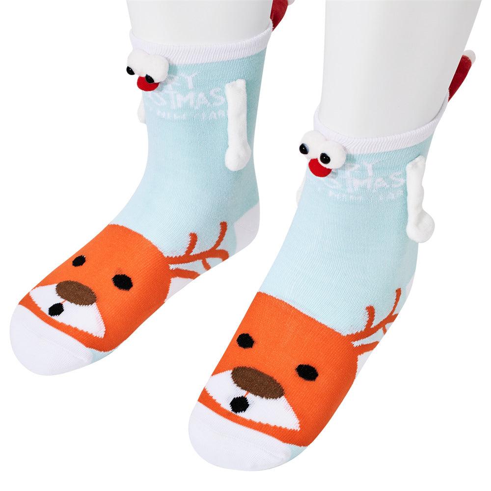 Mid Tube Christmas Couple Socks - Nioor