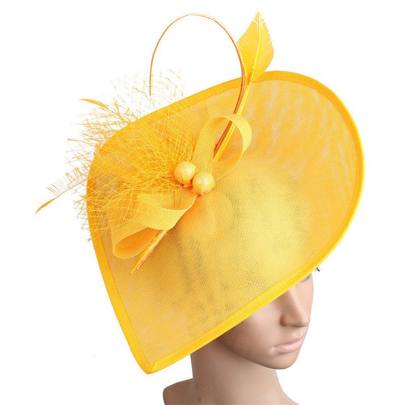 Retro Restaurant Party Headdress Ladies Banquet Hat Feather Hair Accessories - Nioor