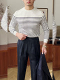 Vintage Crew Neck Pullover Knit Men's Top - Nioor