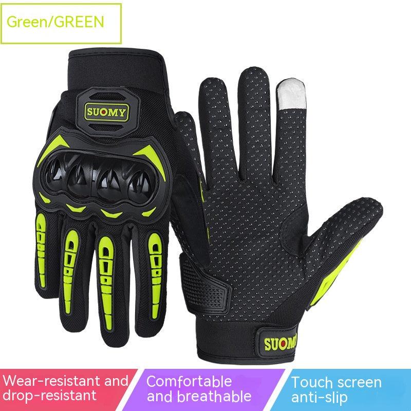 Men's Full Finger Case Drop-resistant Touch Screen Breathable Motorbike Gloves - Nioor