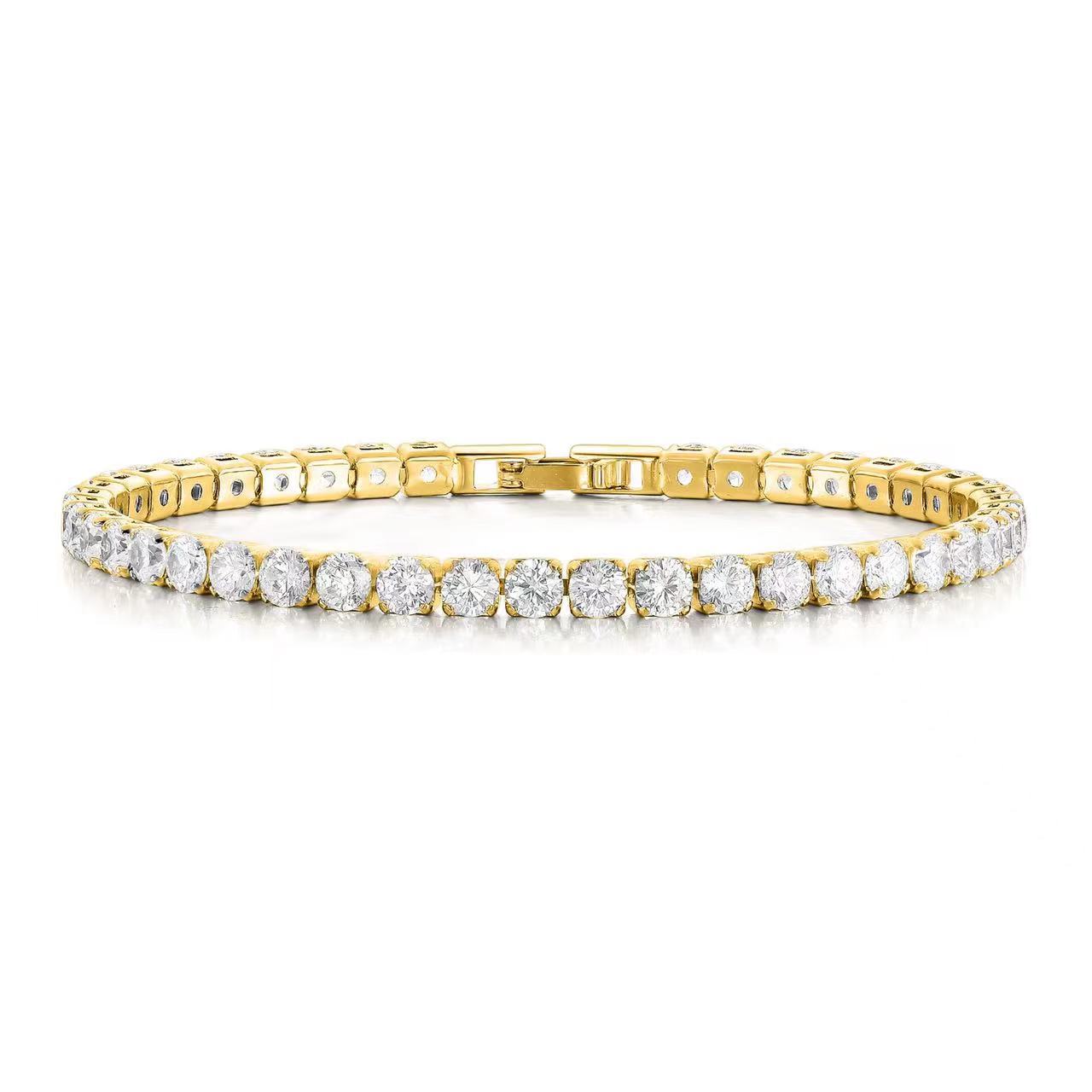 4mm Single Row Diamond All-match Simple Bracelet Women