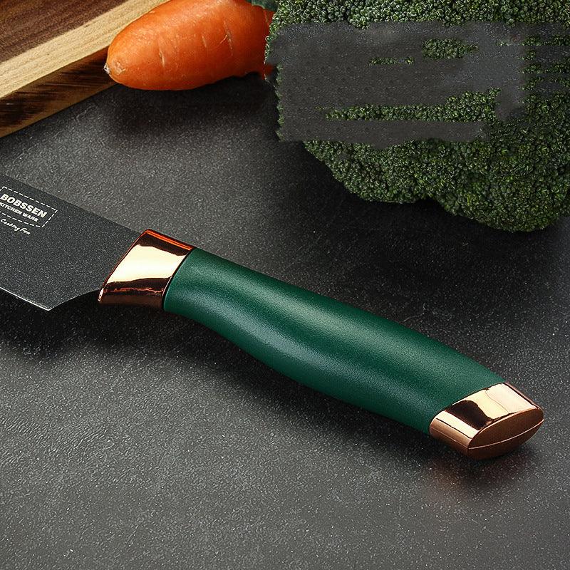 Cleaver Knife Set Kitchen Green Handle - Nioor