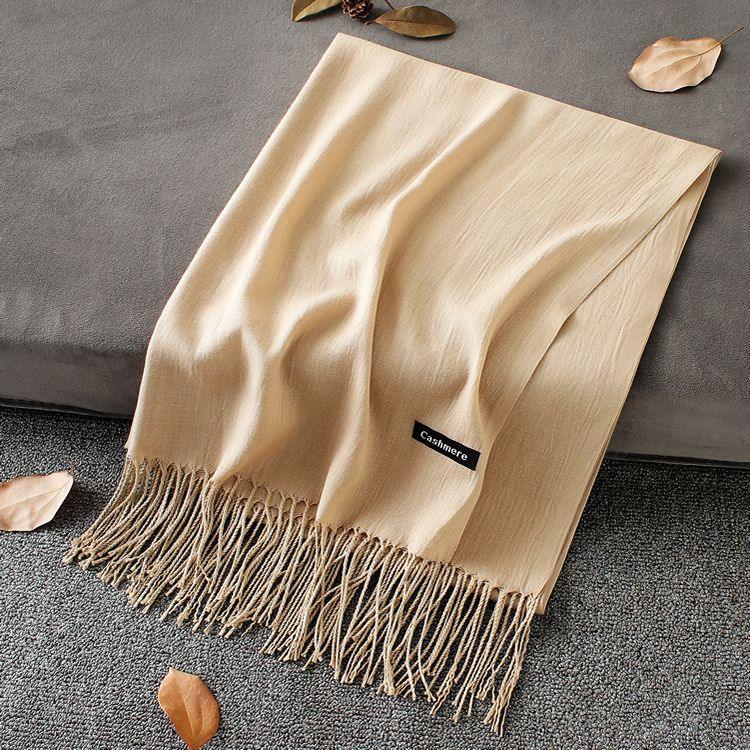 Fashion Simple Solid Color Tassel Scarf Shawl - Nioor