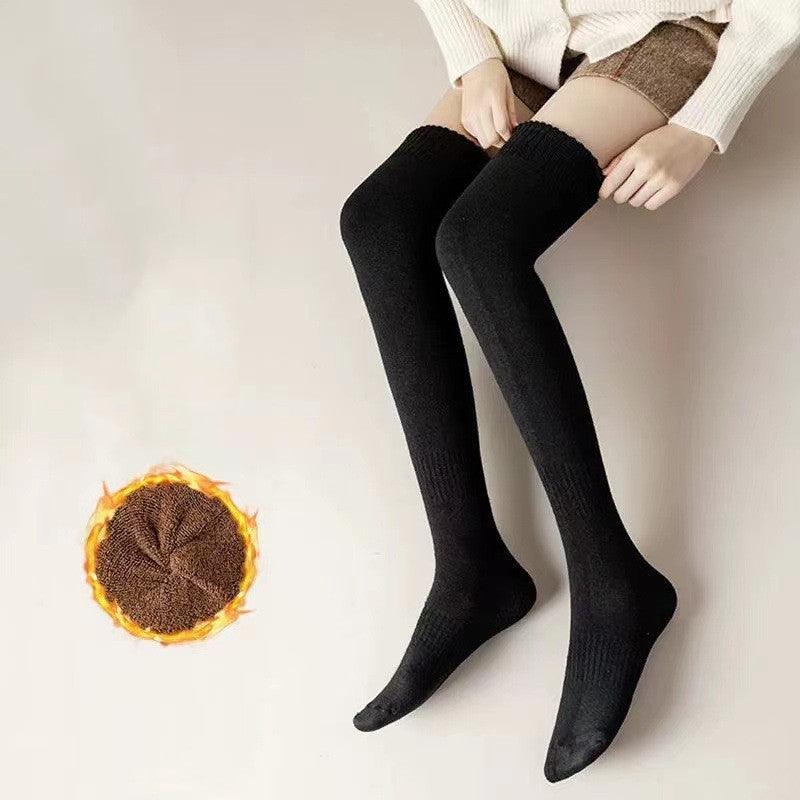 Ins Over-the-knee Socks Women's Autumn And Winter Long Socks Thickened Warm Terry Socks Beautiful Leg Shaping High Socks - Nioor