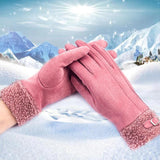 Warm Gloves Women's Winter Touch Screen Riding Plus Velvet Thickening - Nioor