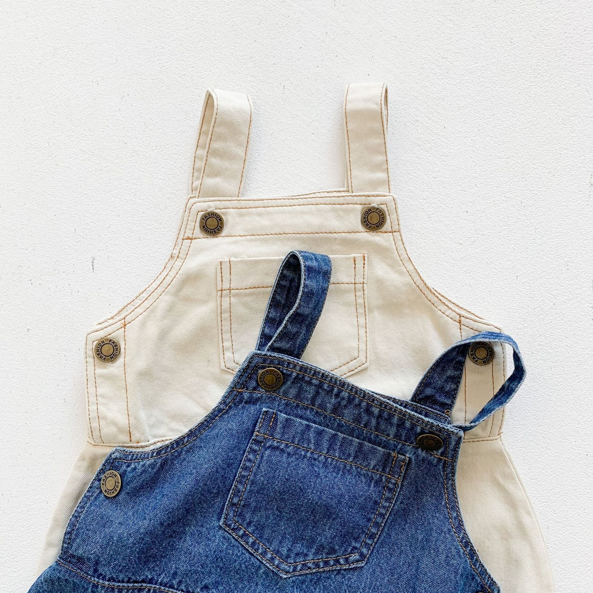 Baby Cotton Material Denim Triangle Jumpsuit