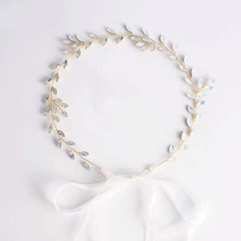 Protein Rhinestone Headdress With Yarn Strip - Nioor