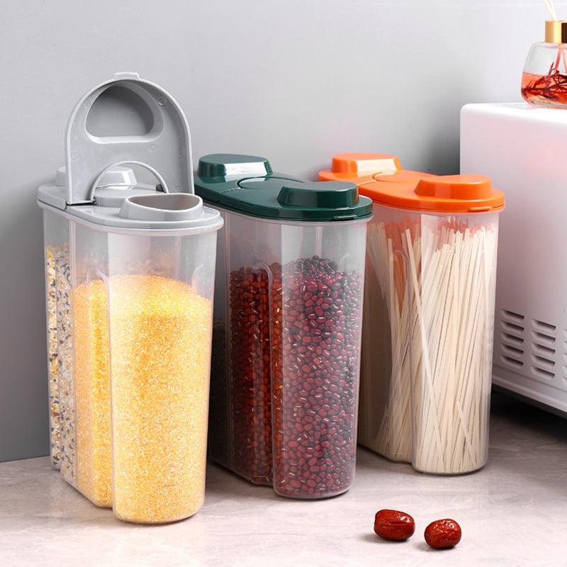Kitchen Transparent Grain Jar Plastic Storage Box - Nioor