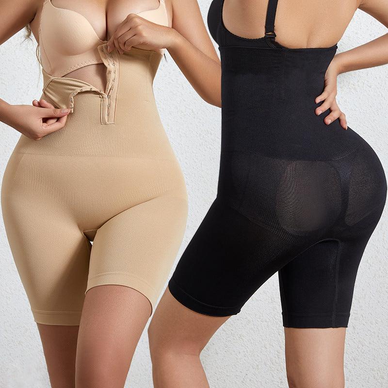 Button Adjustment Seamless Straight Angle Plus Size Body Shaping Pants - Nioor