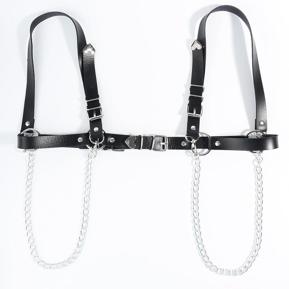 Punk Darkwind Women's Belt Leather Functional Chain Love Belt Sexy Uniform Suspenders Harness Accessories - Nioor