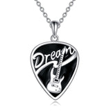 Sterling Silver Music Guitar Pick Pendant Necklace Jewelry Gifts for Women - Nioor