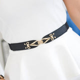 Spring And Summer Women's Thin Dress A Pair Of Buckles Elastic Waist Seal - Nioor