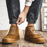 High-top Men's Genuine Leather Fashion Shoes Thick-soled Casual Board Versatile Martin Booties