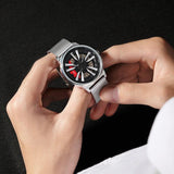 Men's Creative Cool Dial Rotating Wheel Quartz Watch - Nioor