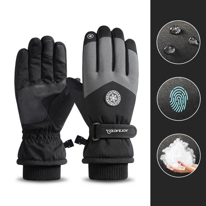 Snowflake Cartoon Print Gloves Winter Touchscreen Waterproof Windproof Warm Gloves For Cycling Fishing Skiing - Nioor