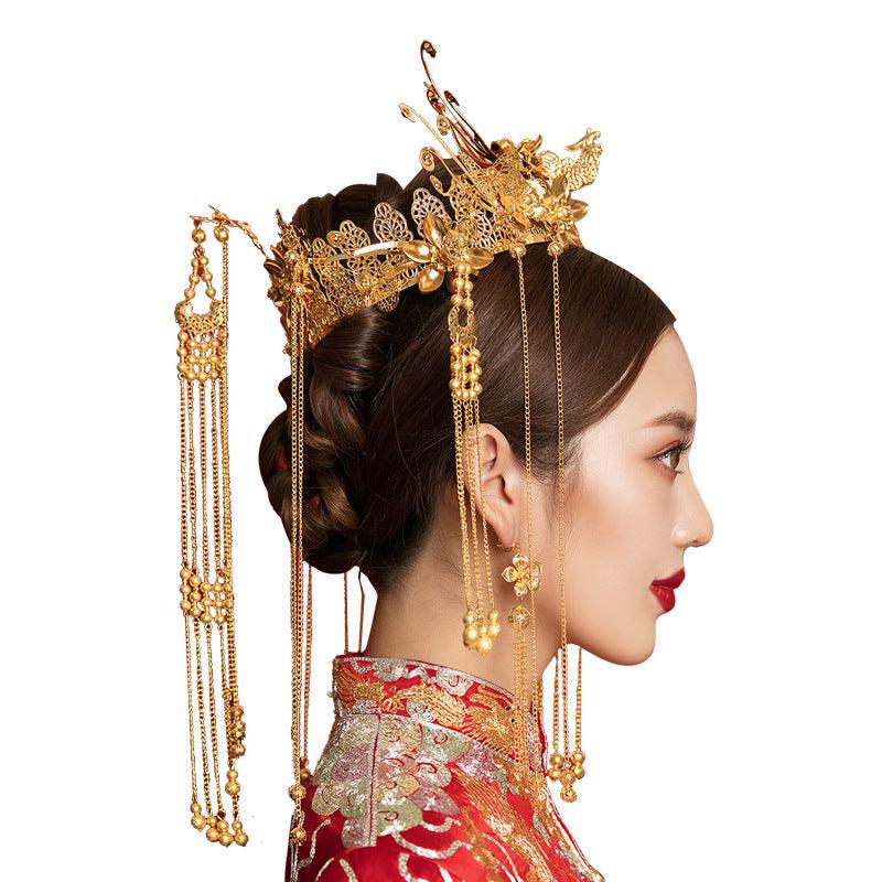 Headdress Wedding He Clothing Hair Accessories Antique Hair Crown Gold - Nioor