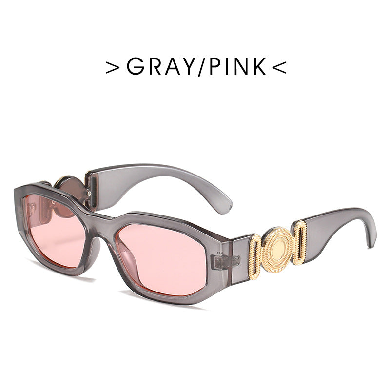 Metal Hinged Small Frame Sunglasses Retro Polygon Sunglasses Women Glasses