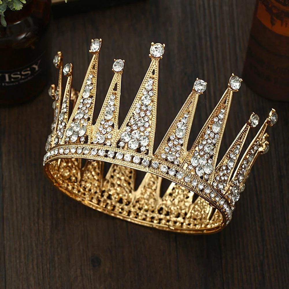 Fashion Bridal Hair Accessories Alloy Hollow Diamond Crown - Nioor