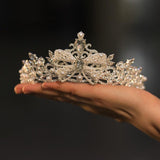 New Wedding Dress Silver Forehead Crown Temperament Luxury Rhinestone Alloy - Nioor