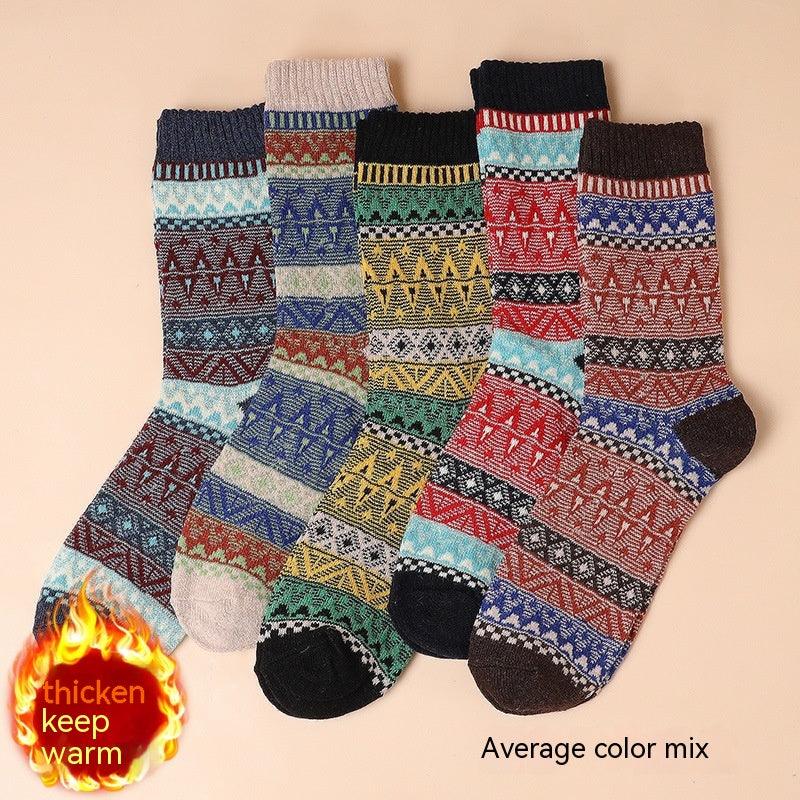 Mid-calf Length Men's Socks Retro Ethnic Style - Nioor