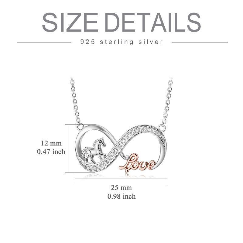 Horse Infinity Love Necklace Sterling Silver Jewelry Gift for Women - Nioor