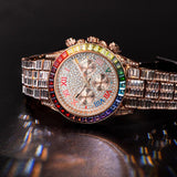 Three Eyes Rainbow Diamond Quartz Watch - Nioor